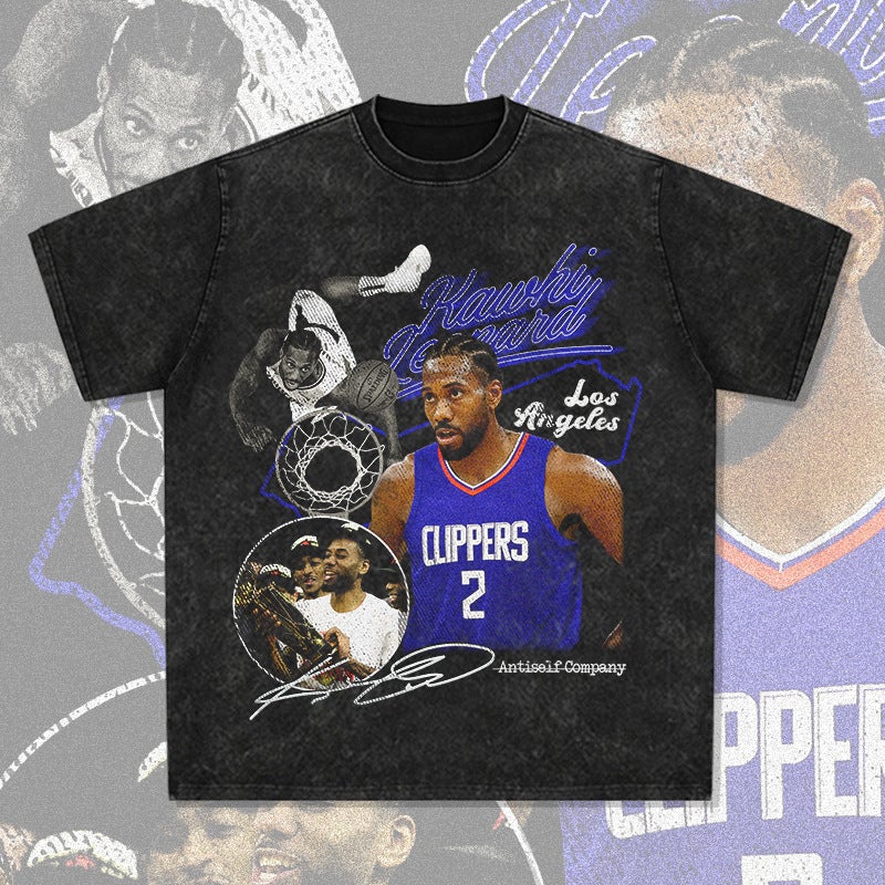 Bf Style Retro American High Street Leisure Washed T-Shirt Figure Leisure Printing - Image 1